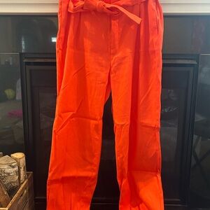 Banana Republic Vibrant Orange Wide Leg Pants